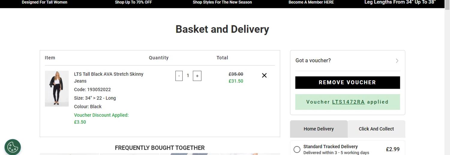 where to use Long Tall Sally promo code box