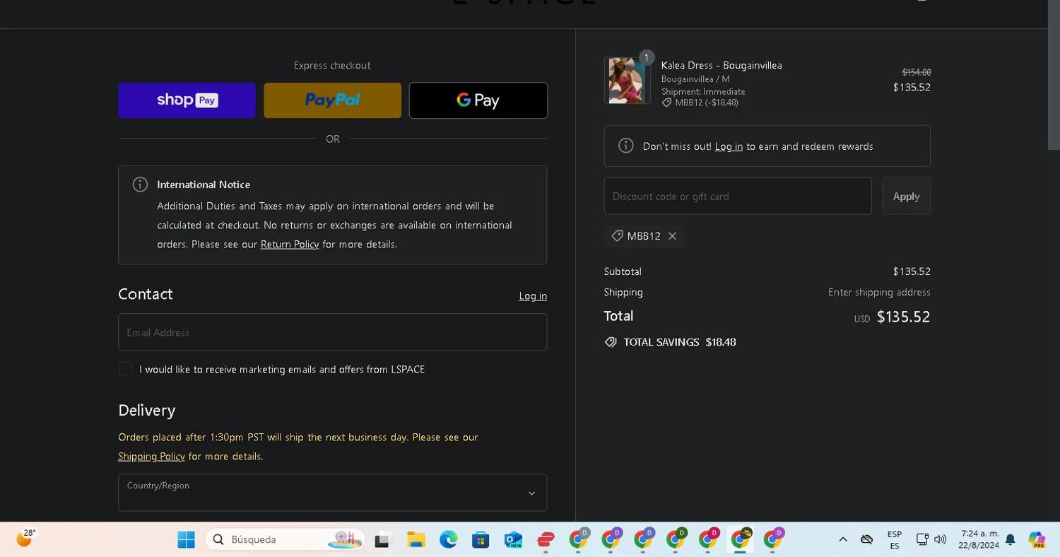 where to use L Space promo code box