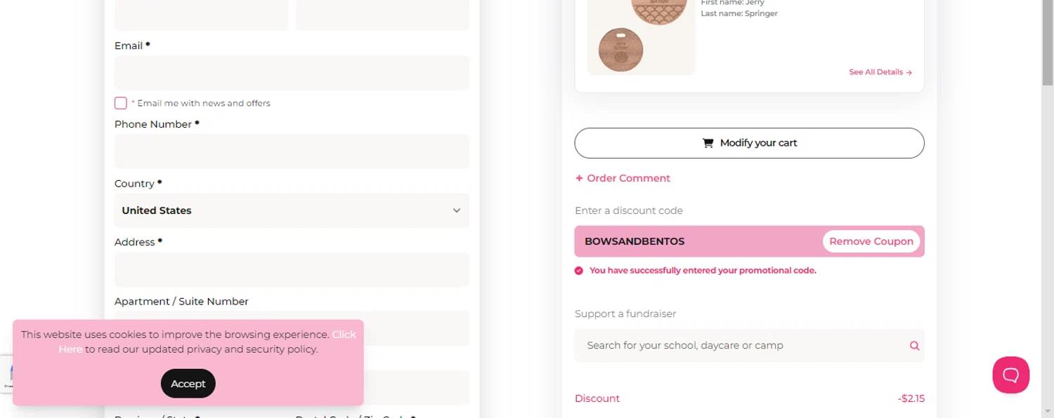 where to use Mabel's Labels promo code box