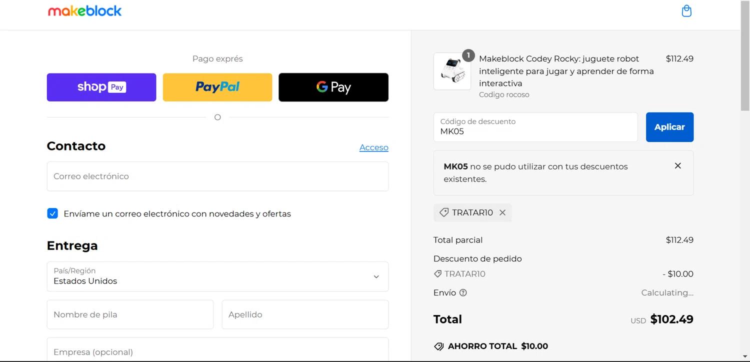 where to use Makeblock promo code box