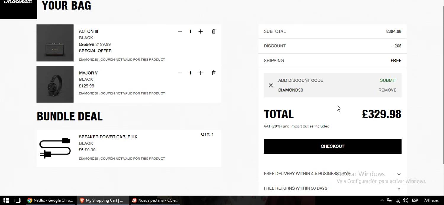 how to use Marshall Headphones coupons