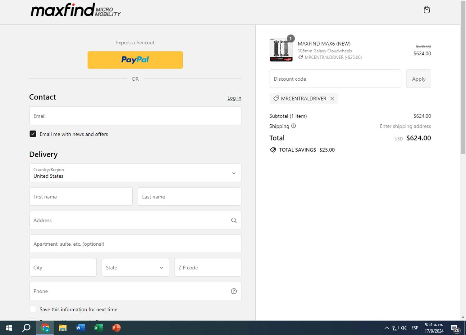 where to use Maxfind promo code box