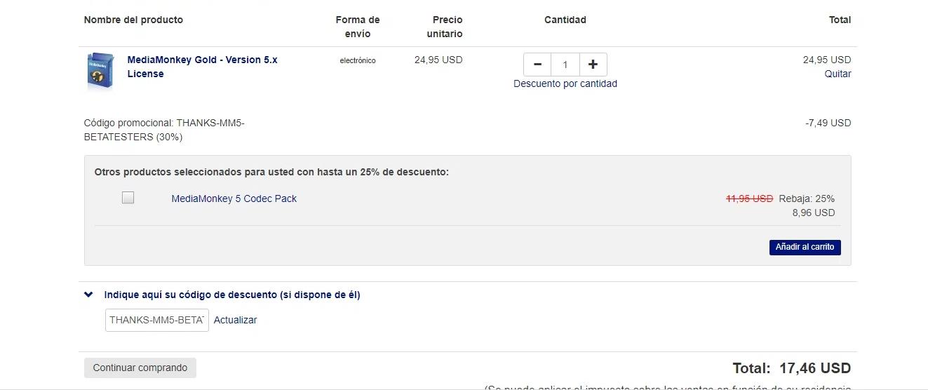 where to use MediaMonkey promo code box