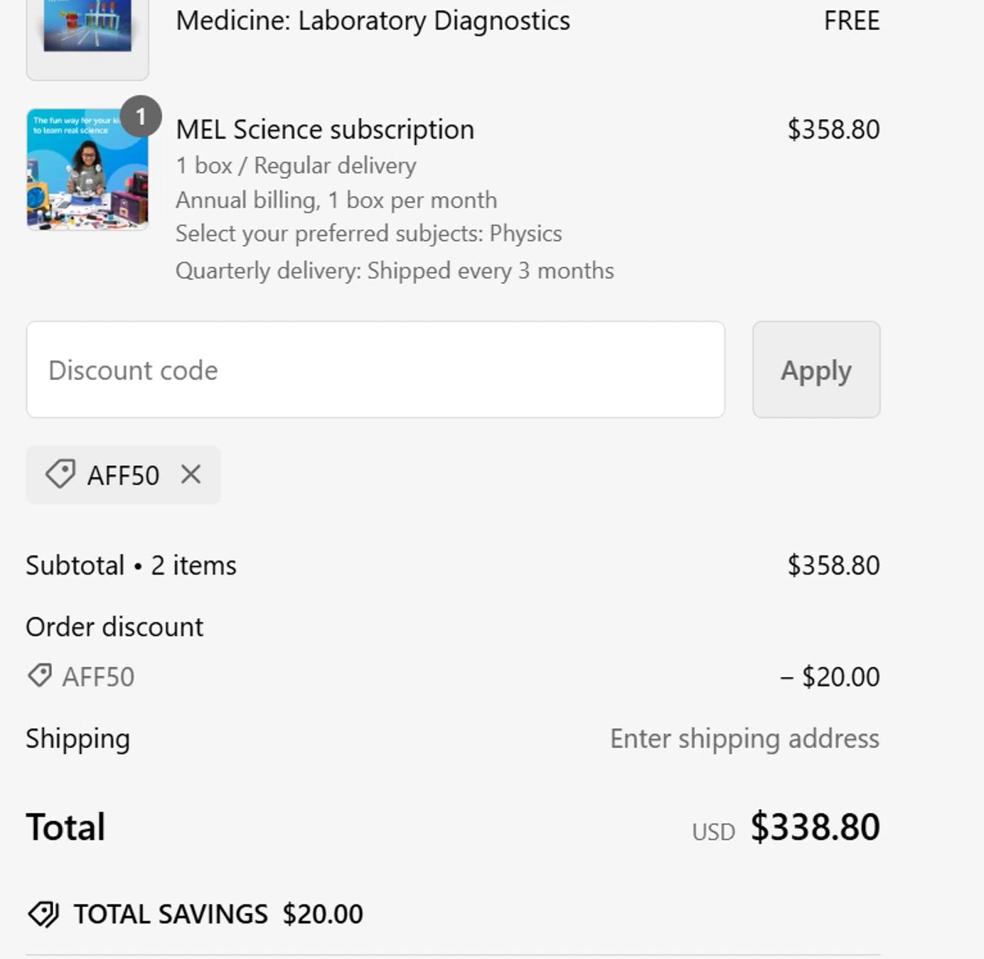how to use MEL Chemistry coupons