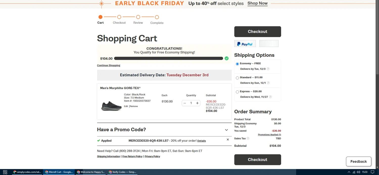 where to use Merrell US promo code box