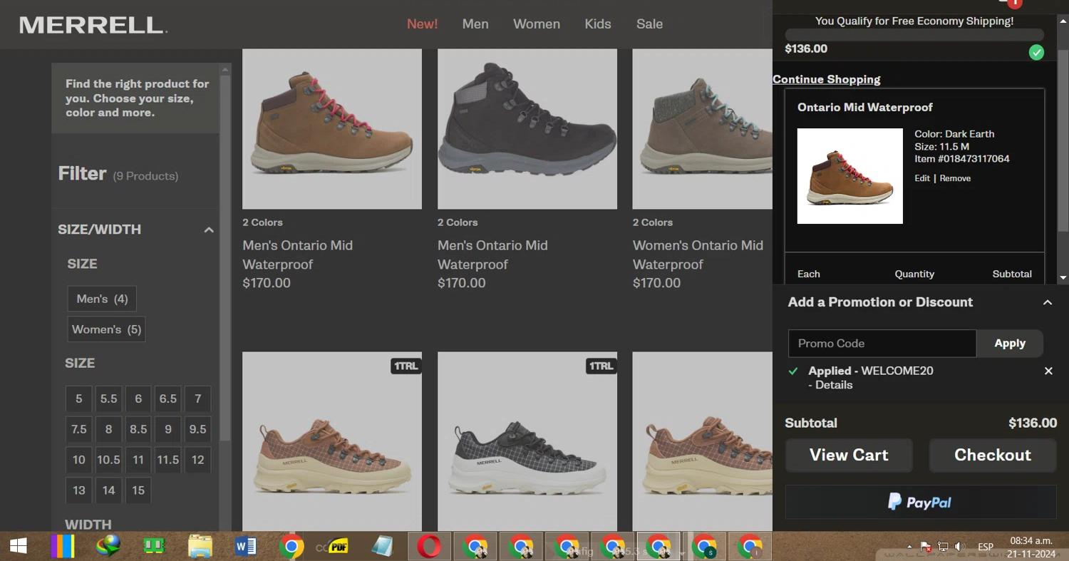 how to use Merrell US coupons