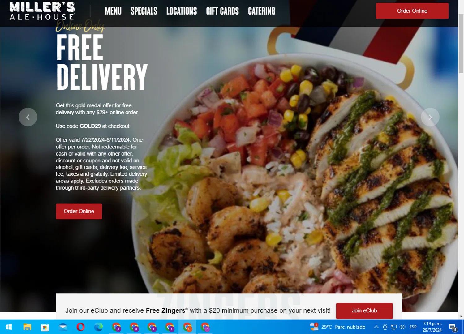 where to use MOD Pizza promo code box
