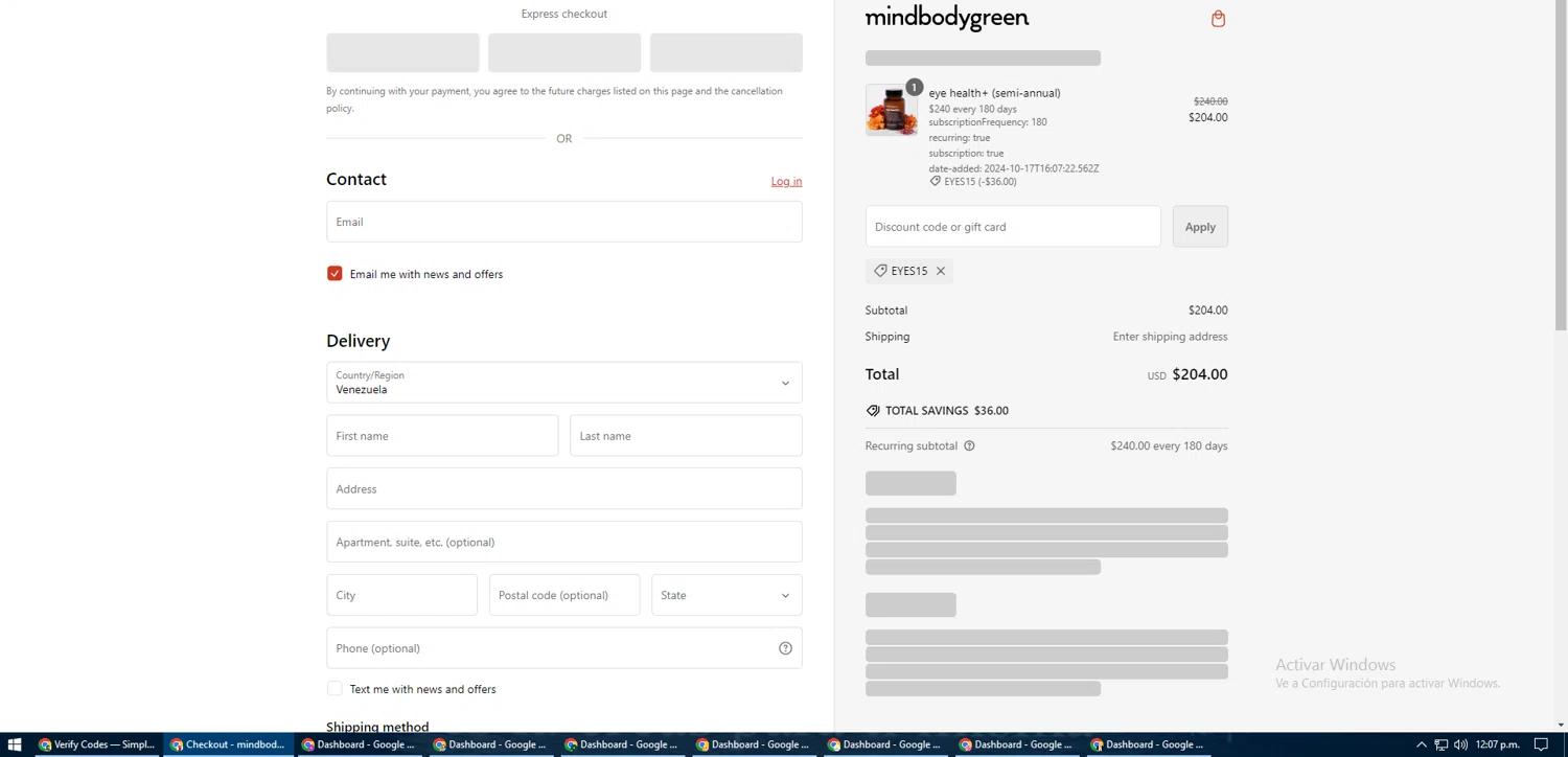 where to use mindbodygreen promo code box