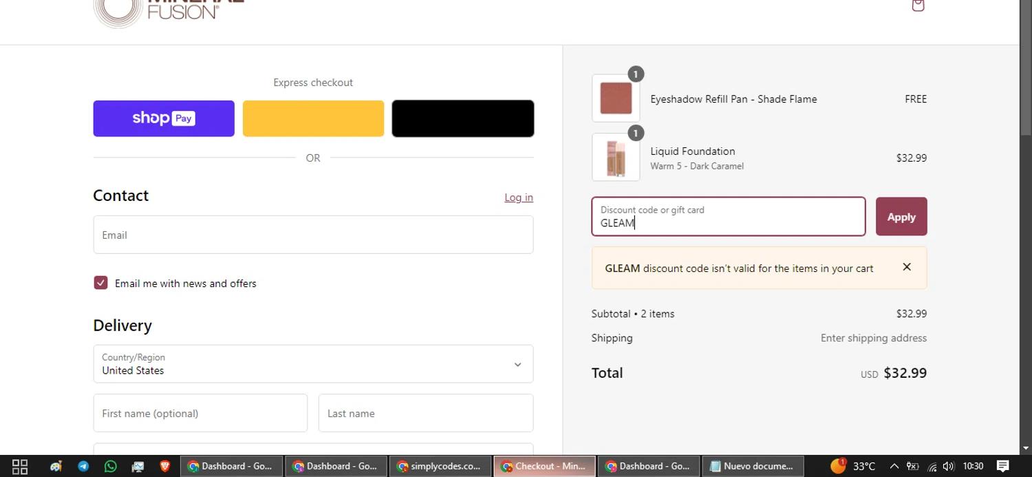 how to use Mineral Fusion coupons