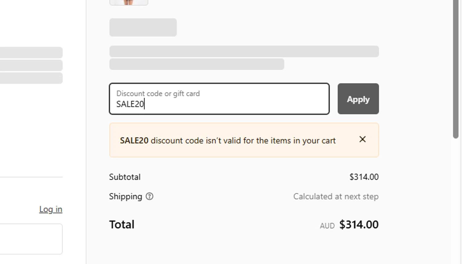 where to use Miss Circle promo code box