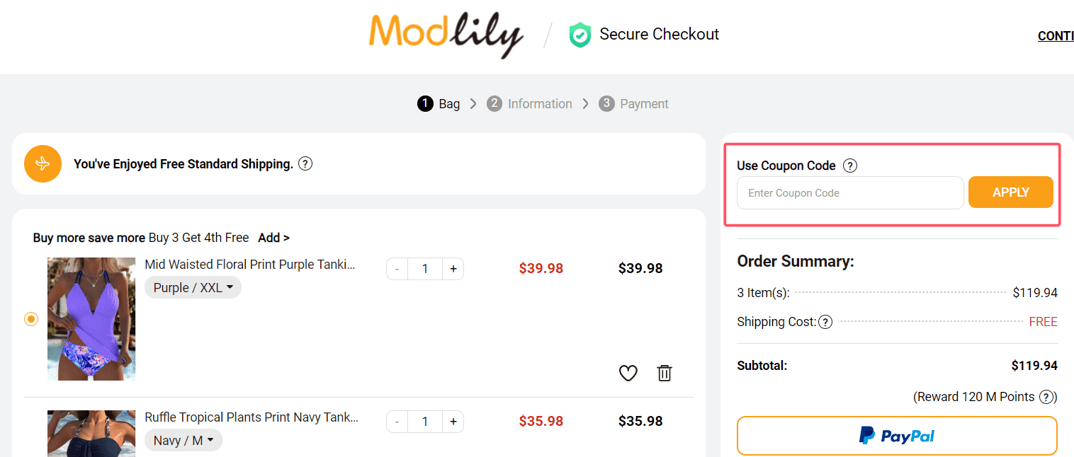 how to use Modlily coupons