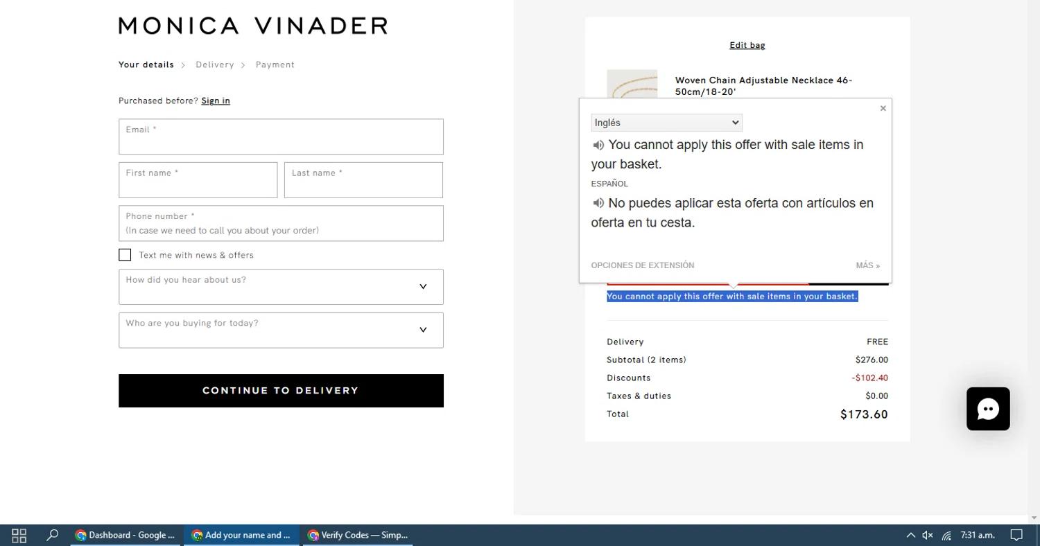 how to use Monica Vinader coupons
