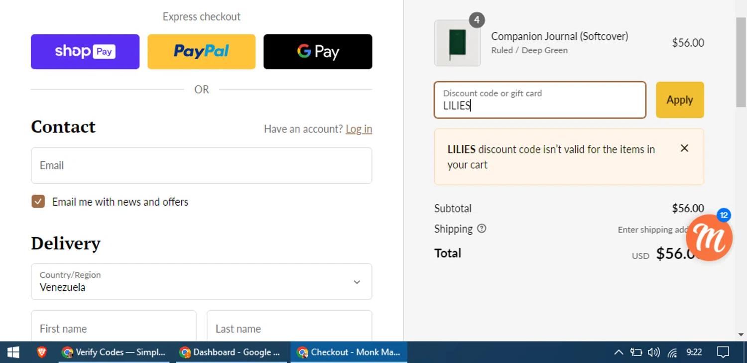 how to use Monk Manual coupons