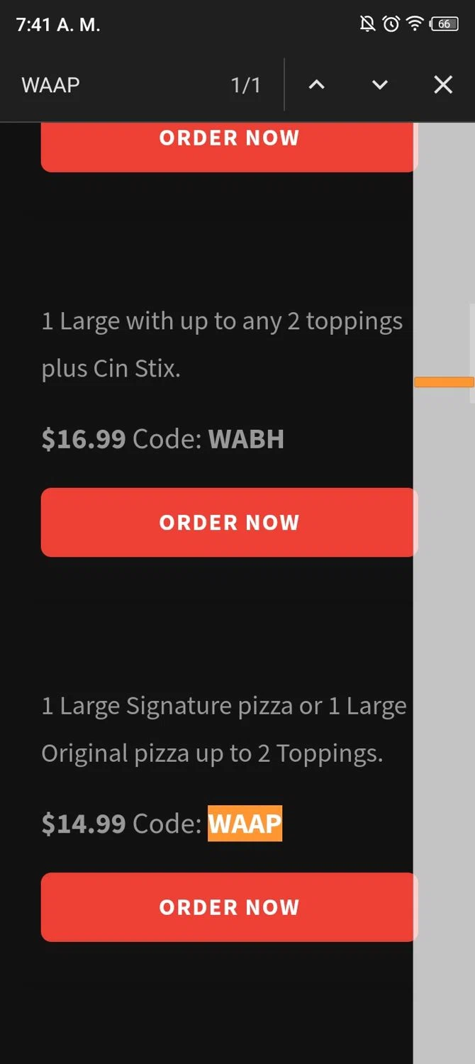 where to use Mr. Jim's Pizza promo code box