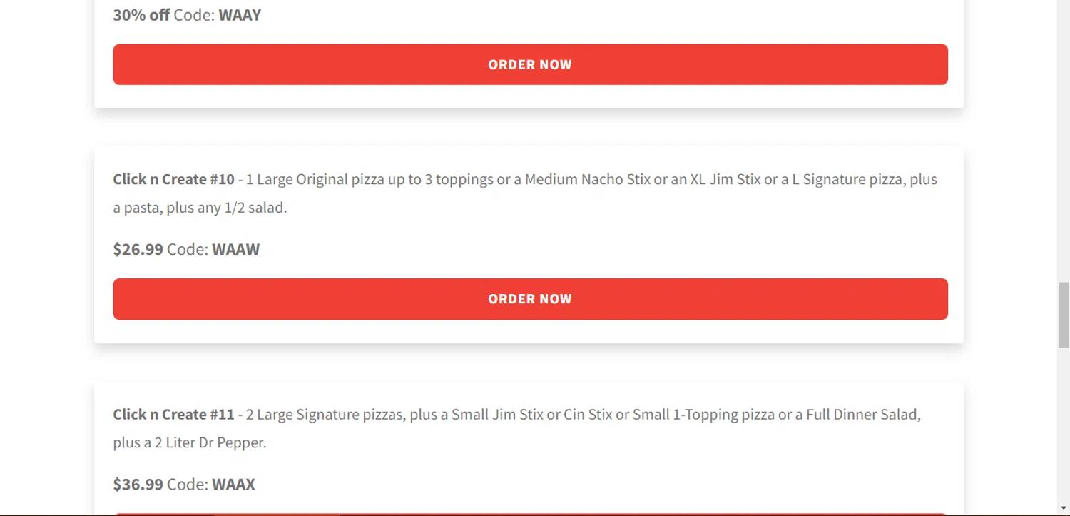 how to use Mr. Jim's Pizza coupons