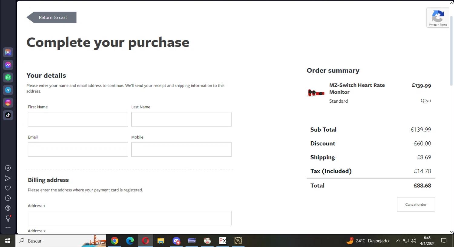 where to use MYZONE promo code box