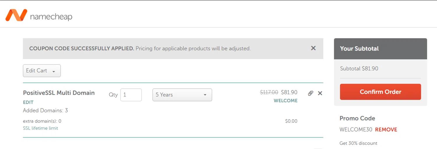 how to use NameCheap coupons