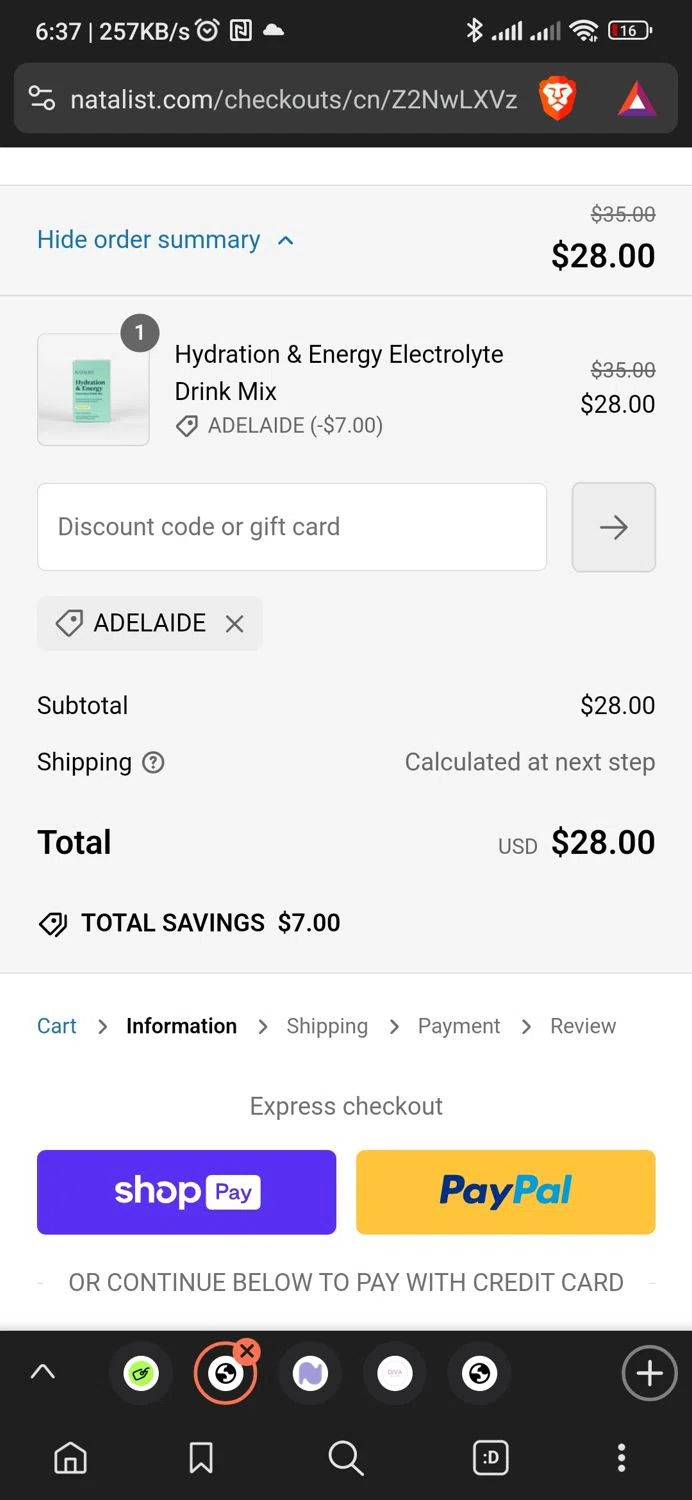 where to use Natalist promo code box