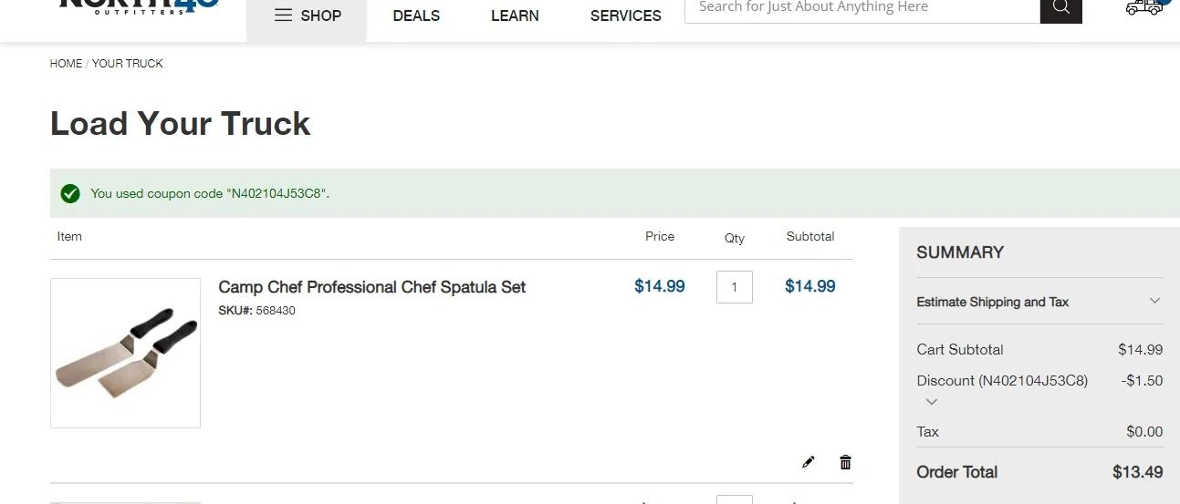 where to use North 40 Outfitters promo code box