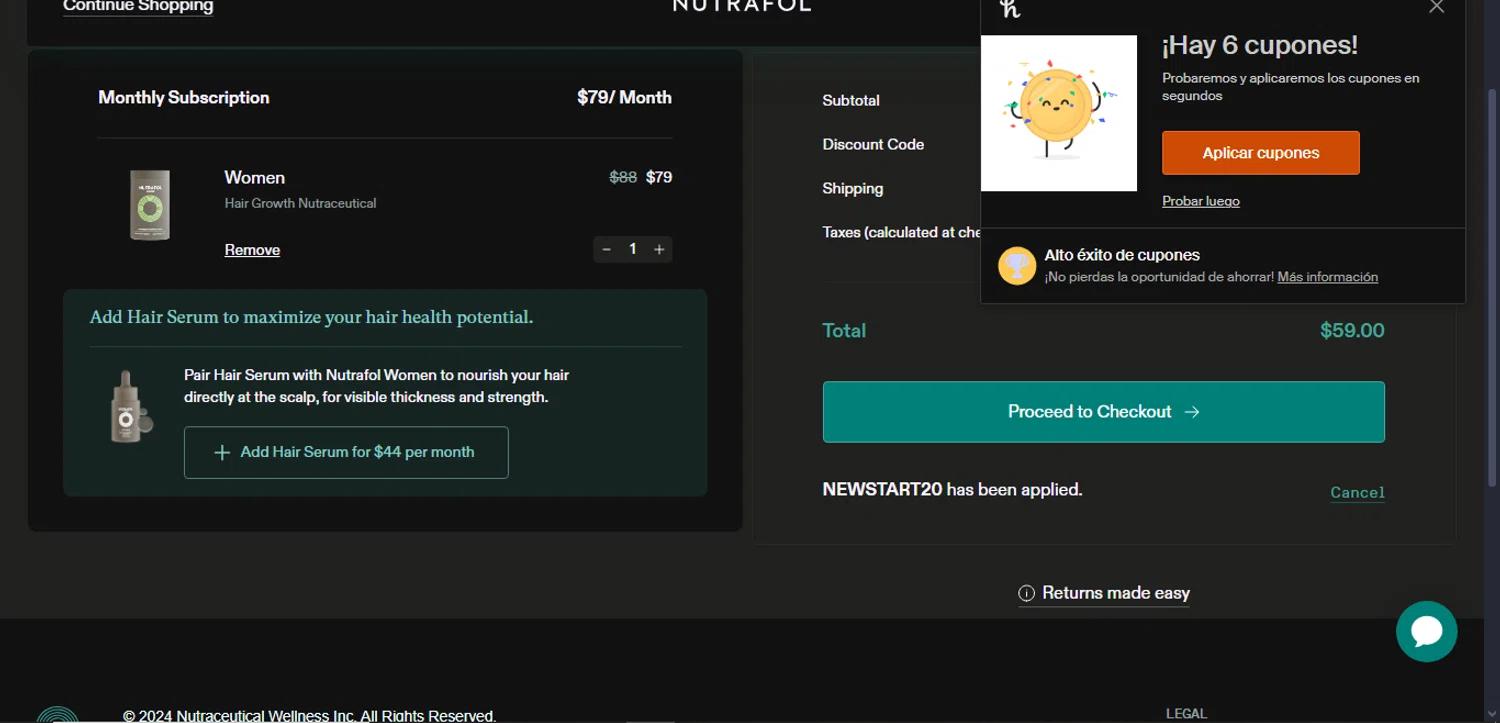 how to use Nutrafol coupons
