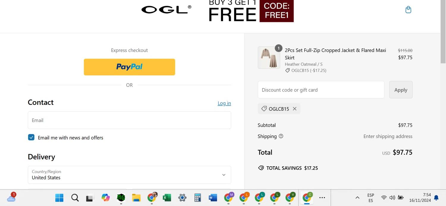 where to use OGL promo code box