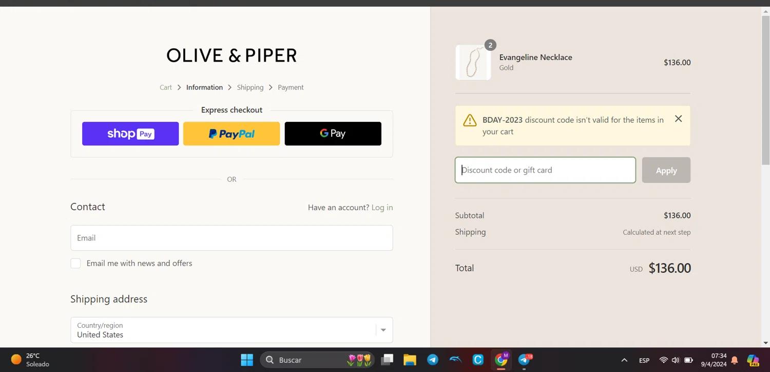 how to use Olive & Piper coupons