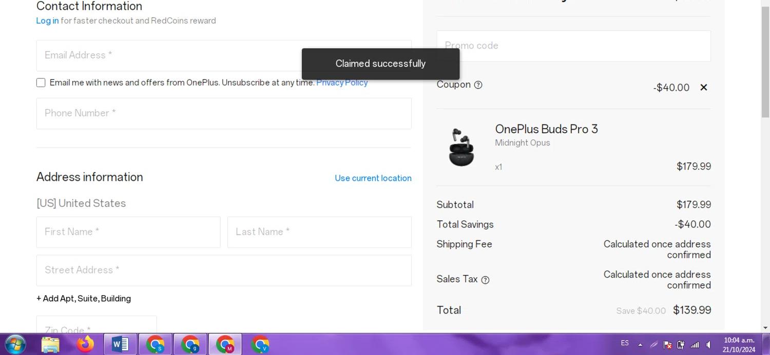 where to use Oneplus promo code box