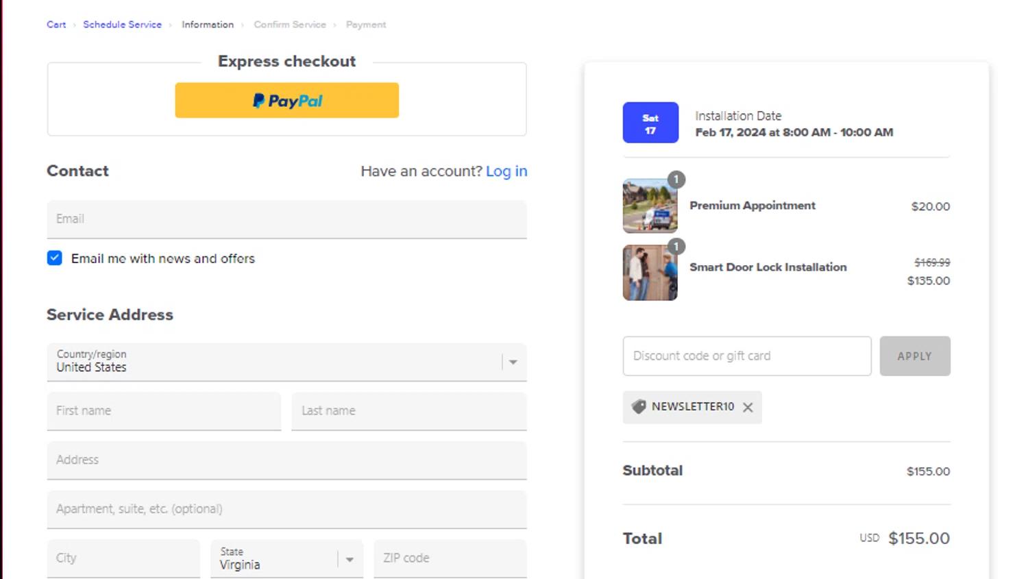 where to use OnTech promo code box