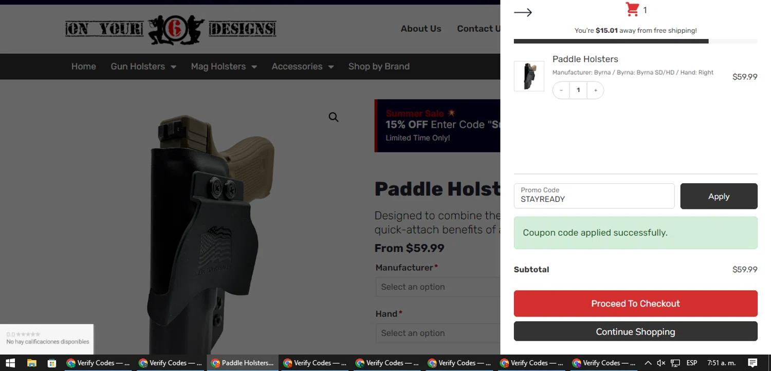 where to use On Your 6 Designs promo code box