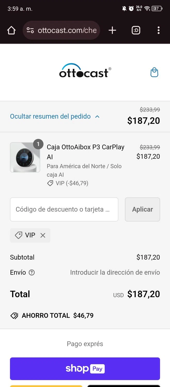 where to use Ottocast promo code box