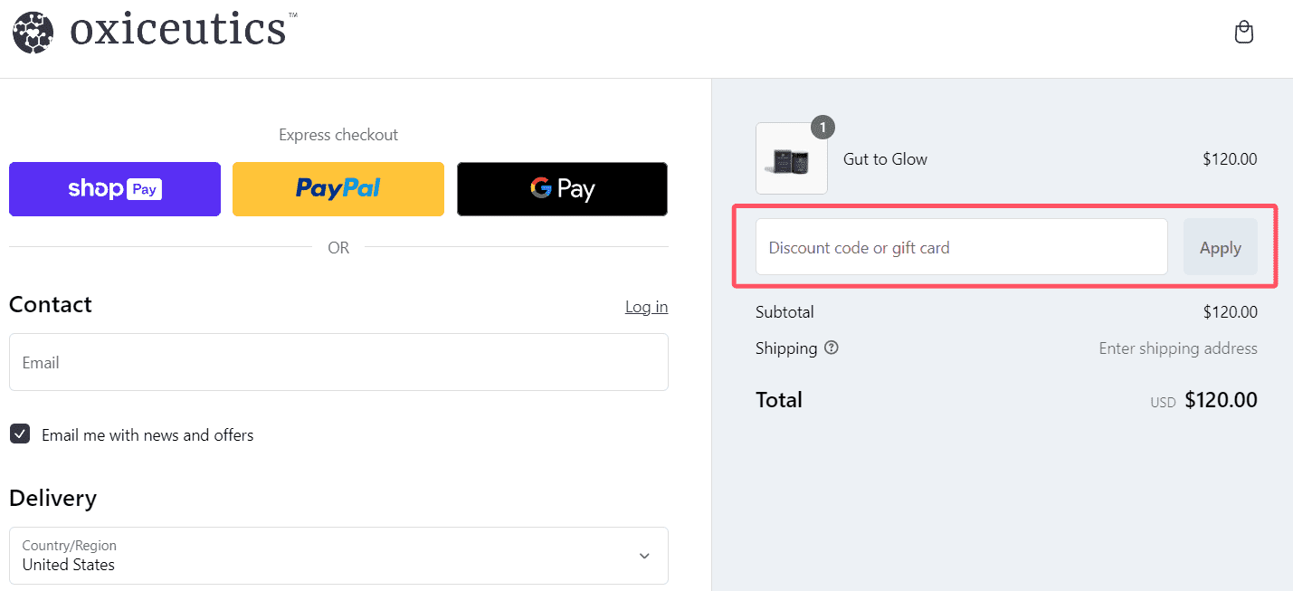 how to use Oxyceutics coupons
