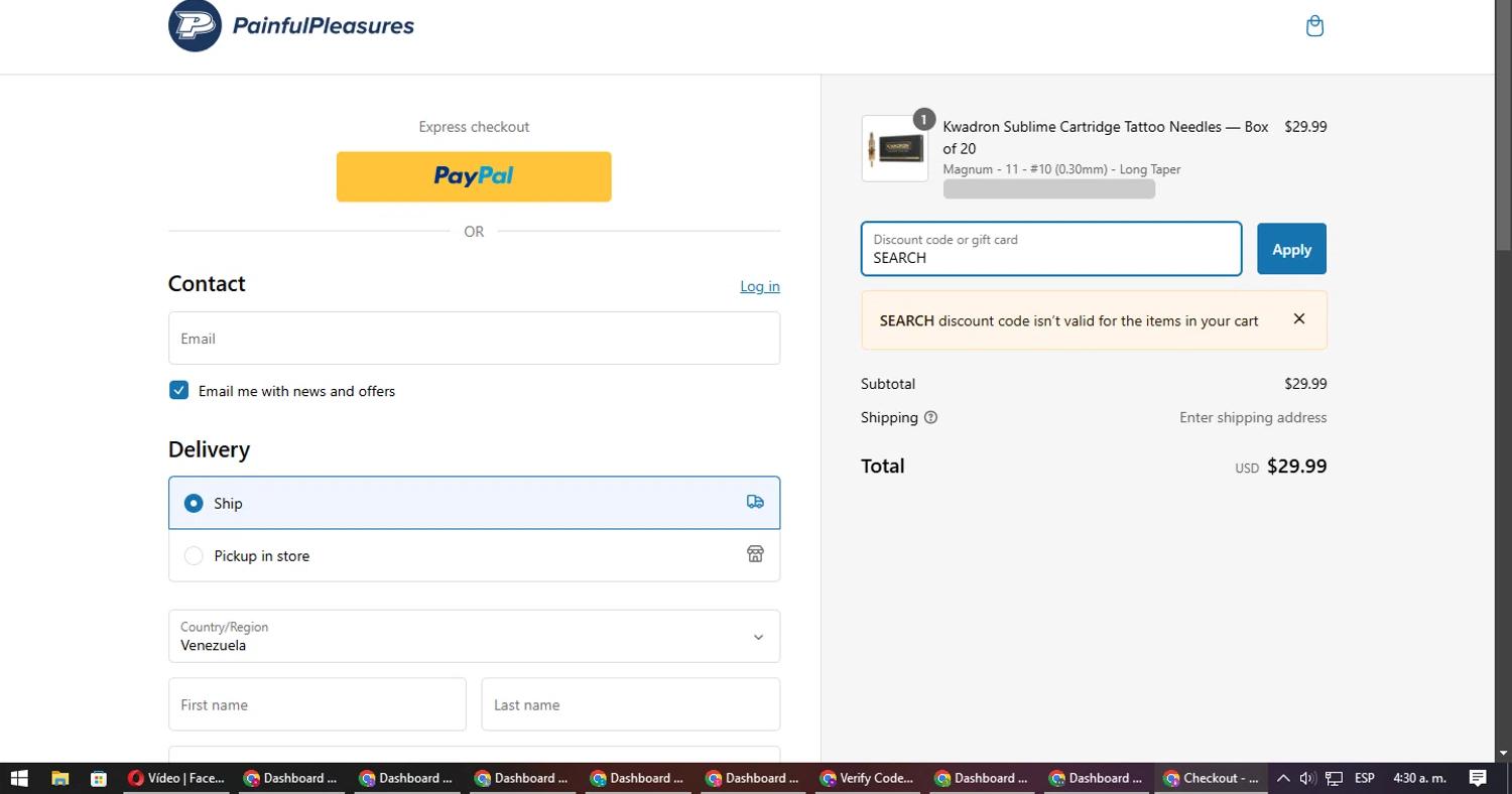 where to use Painful Pleasures promo code box