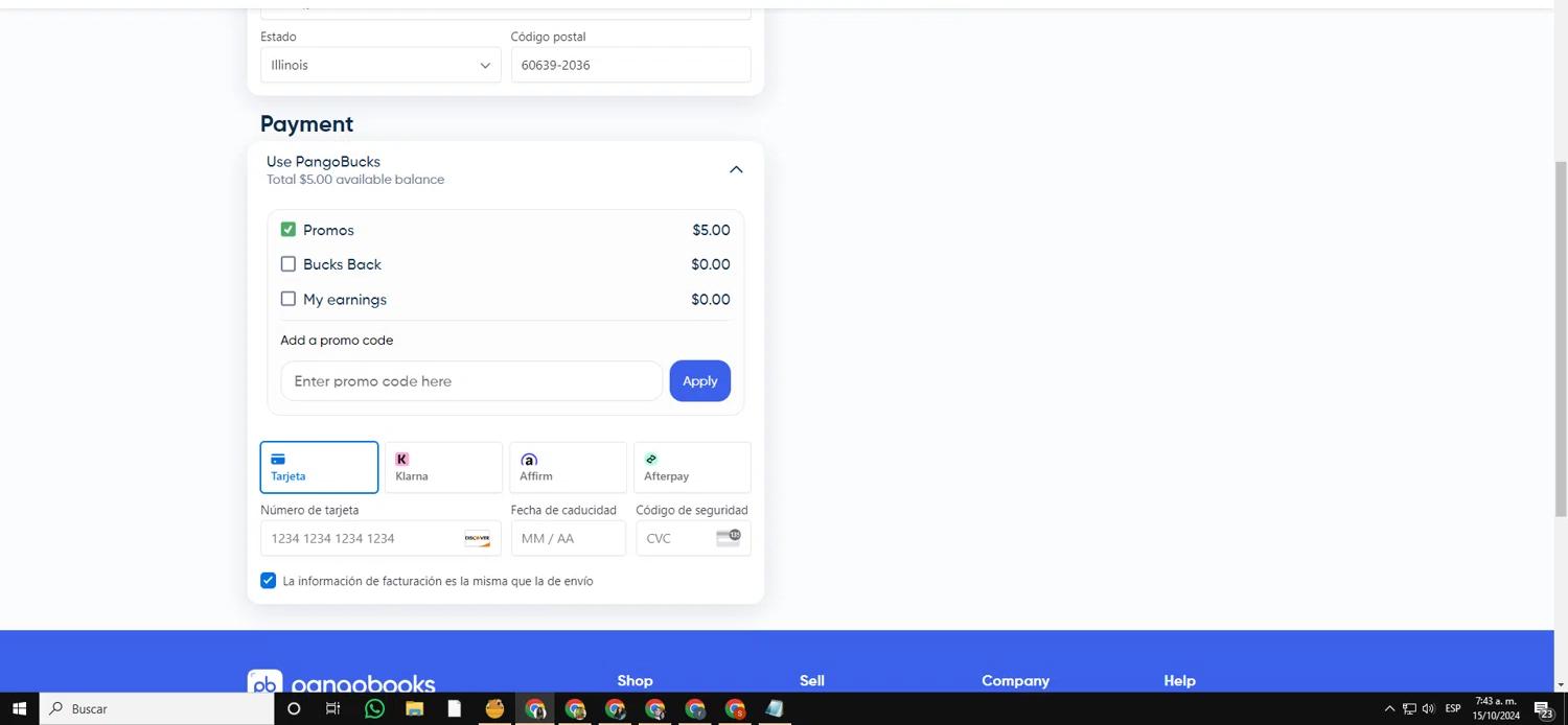 where to use Pangobooks promo code box