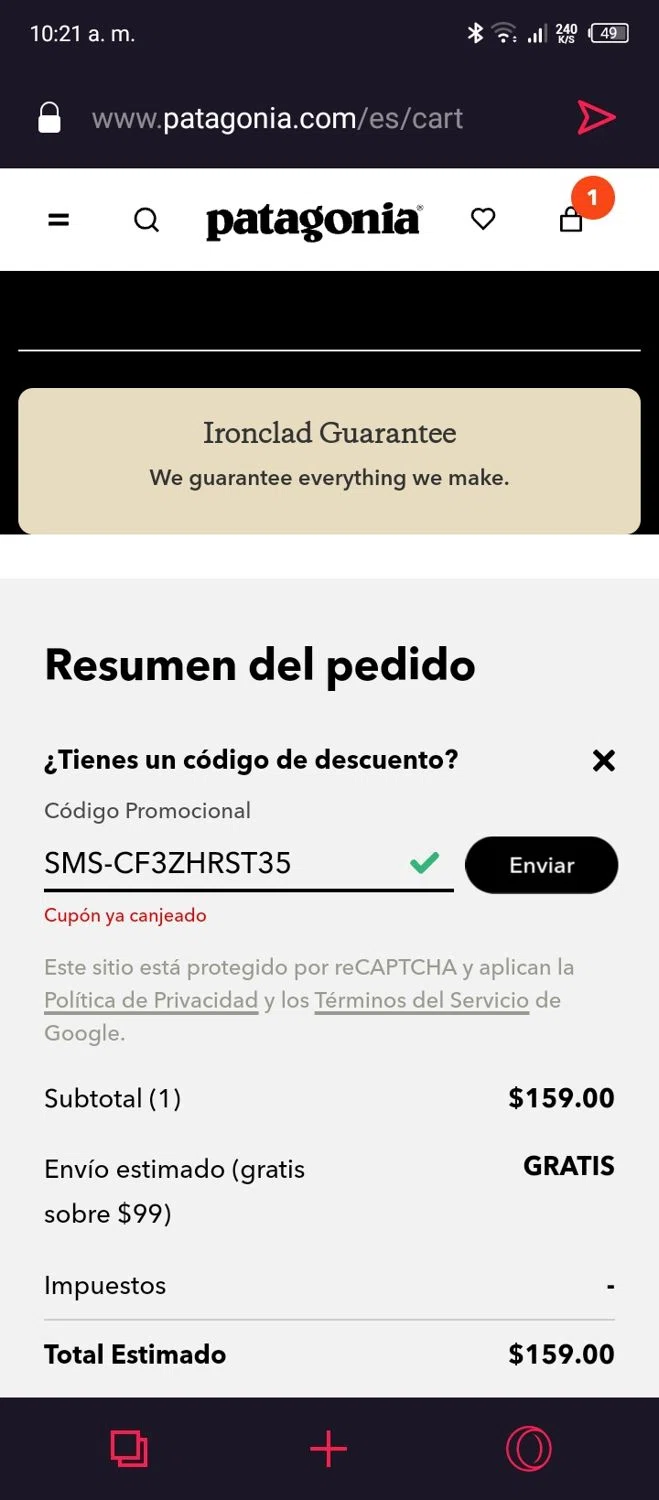 where to use Patagonia promo code box