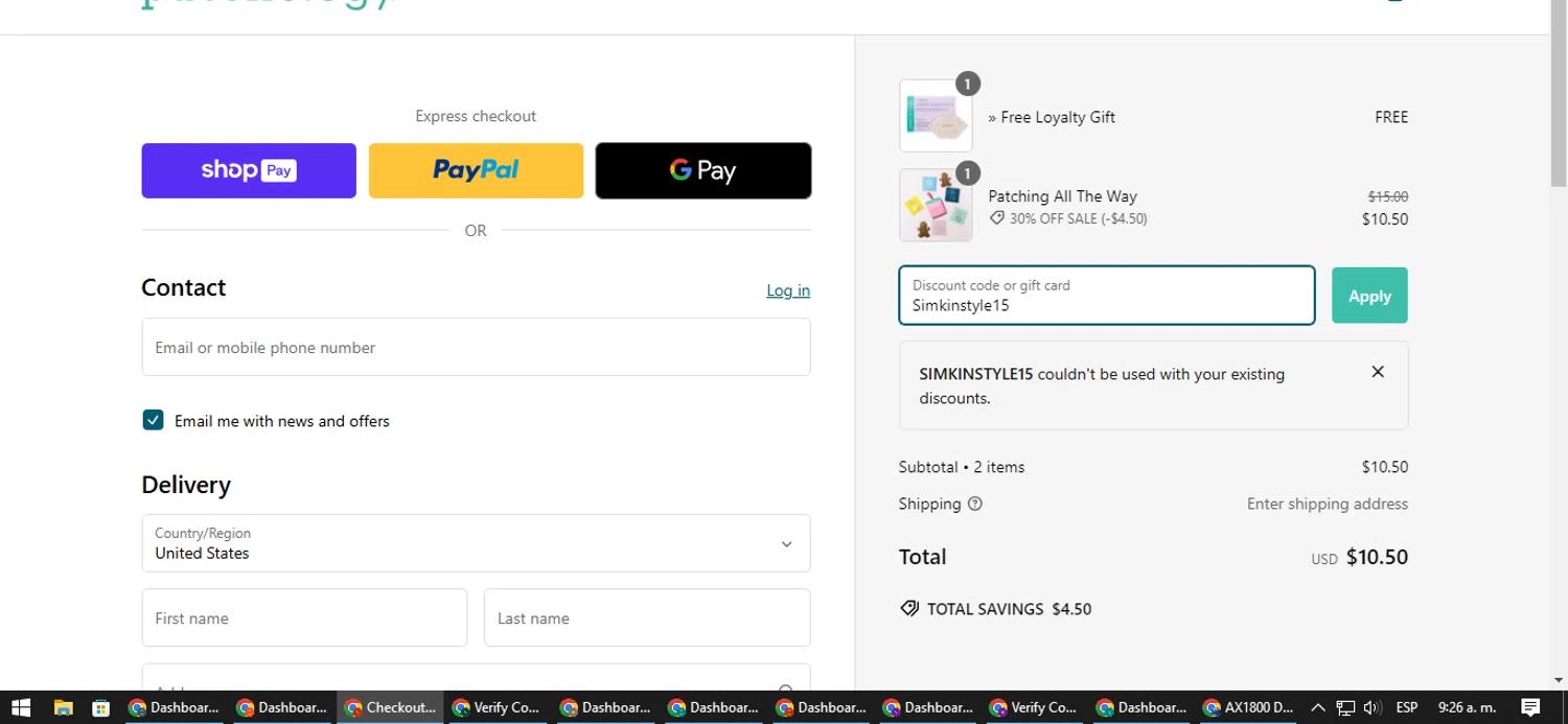where to use Patchology promo code box