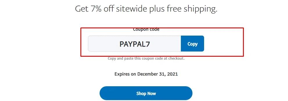 where to use PayPal promo code box