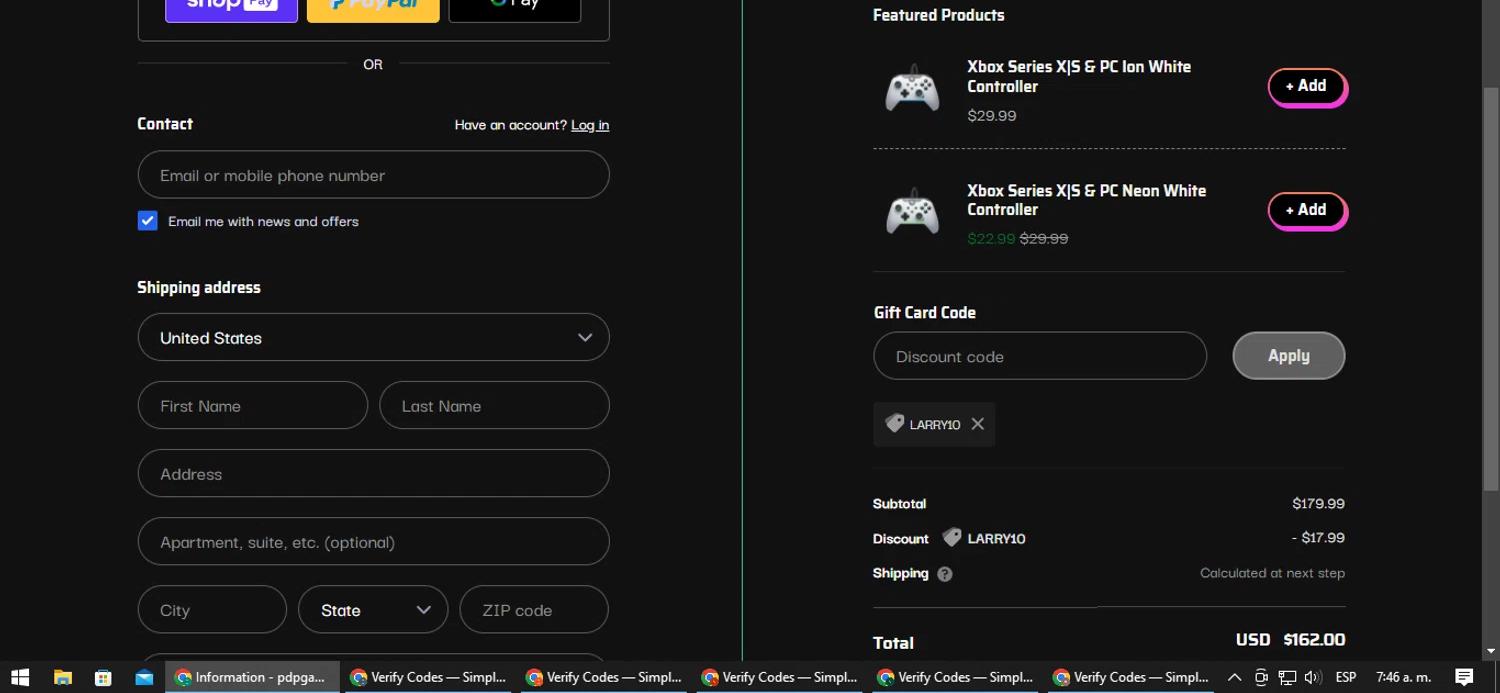 where to use PDP promo code box