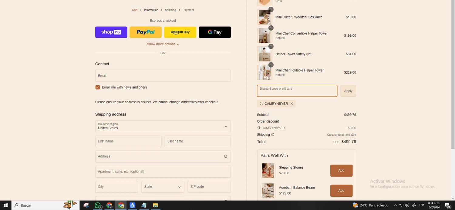 where to use Piccalio promo code box