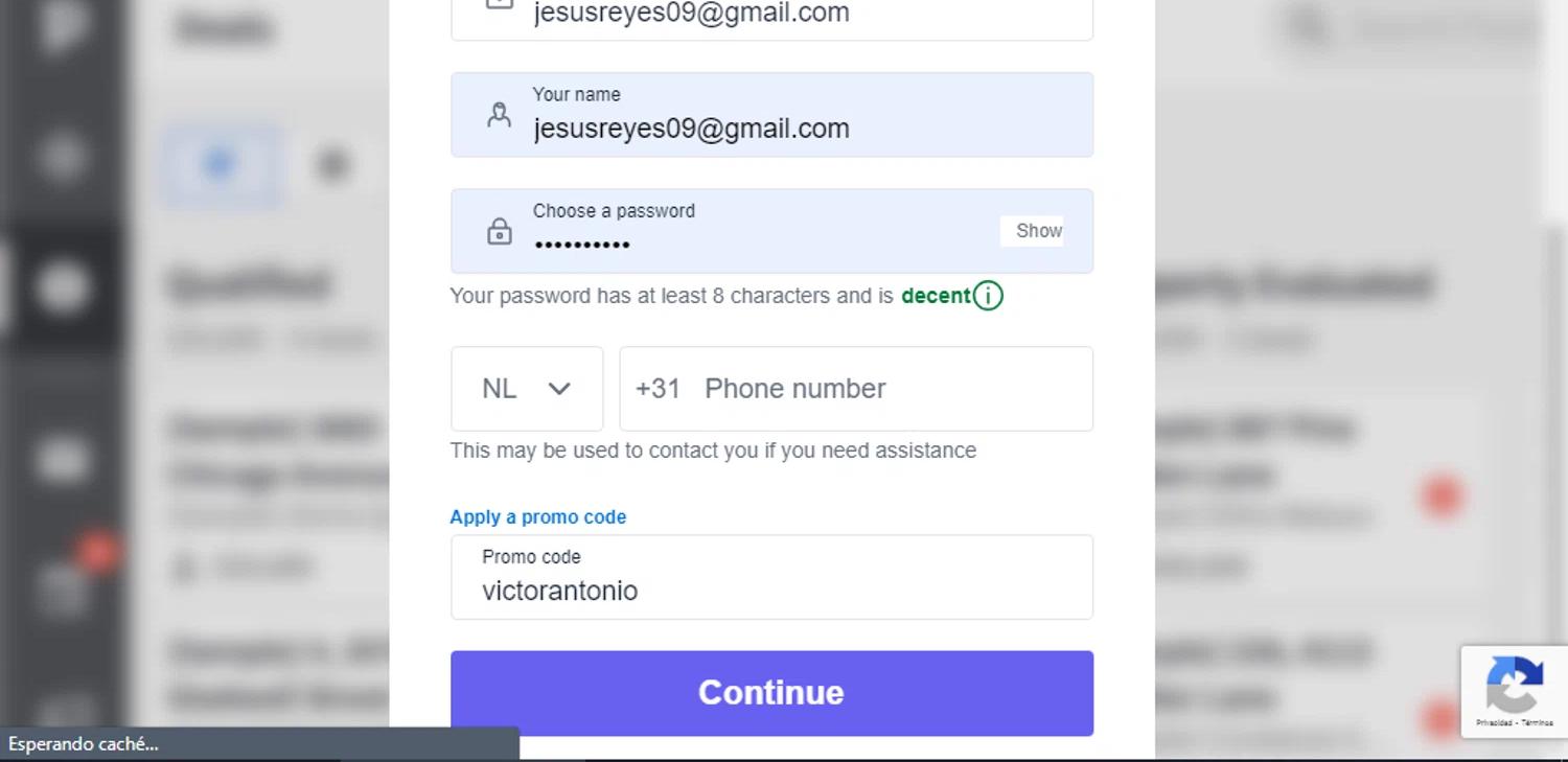 where to use Pipedrive promo code box