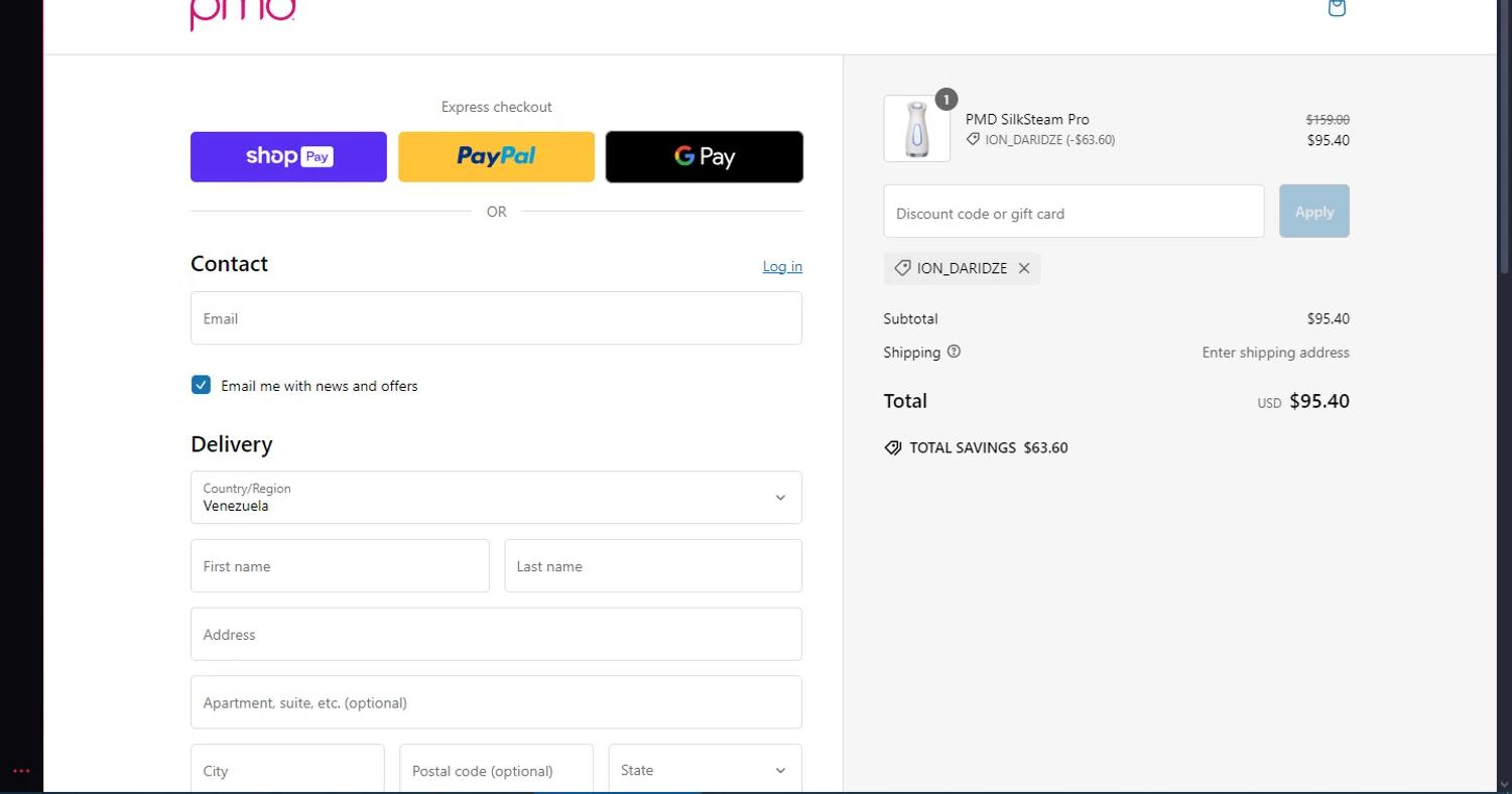 where to use PMD promo code box