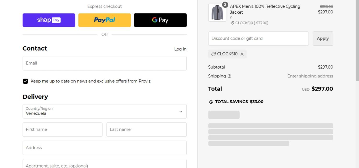 where to use Proviz promo code box