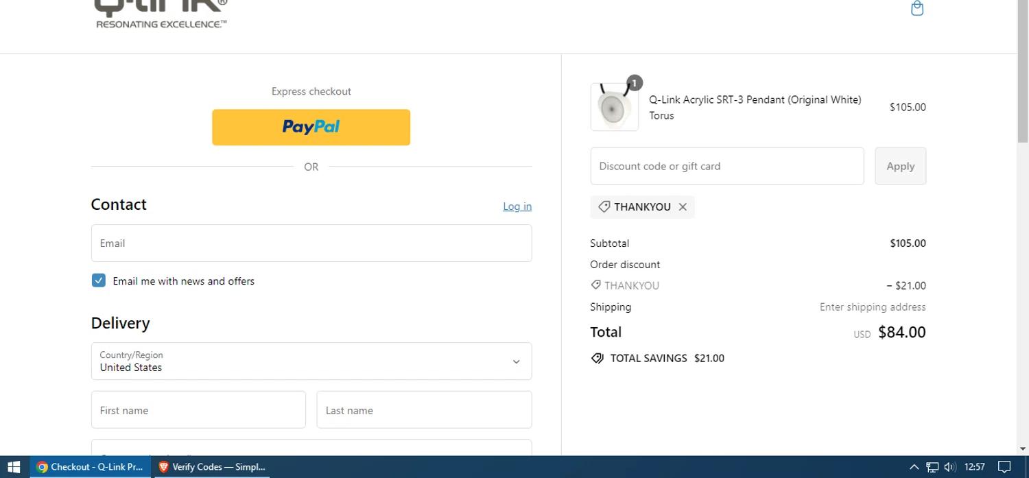 where to use Q-Link Products promo code box