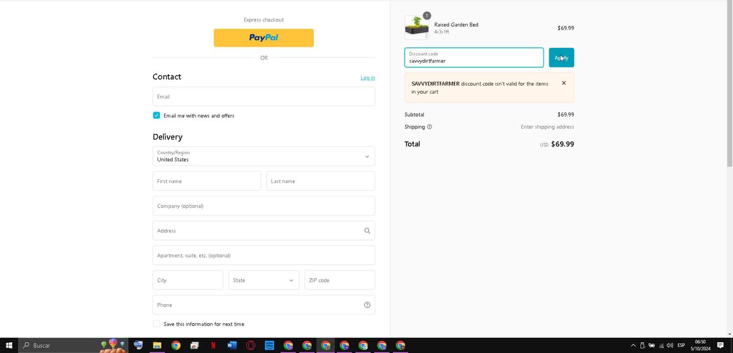 where to use Quictent promo code box
