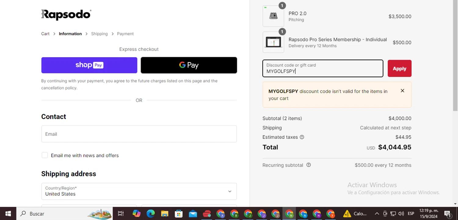 how to use Rapsodo coupons
