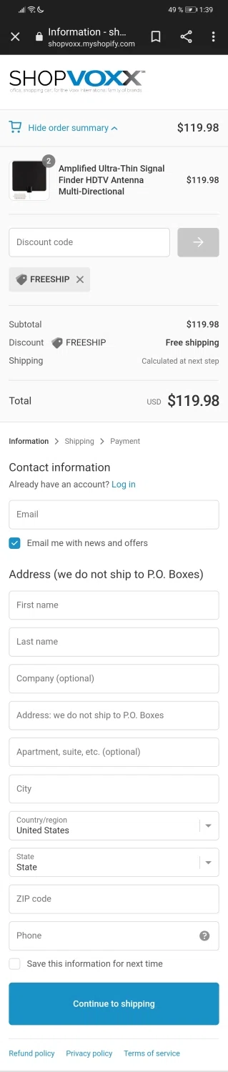 where to use RCA Antennas promo code box