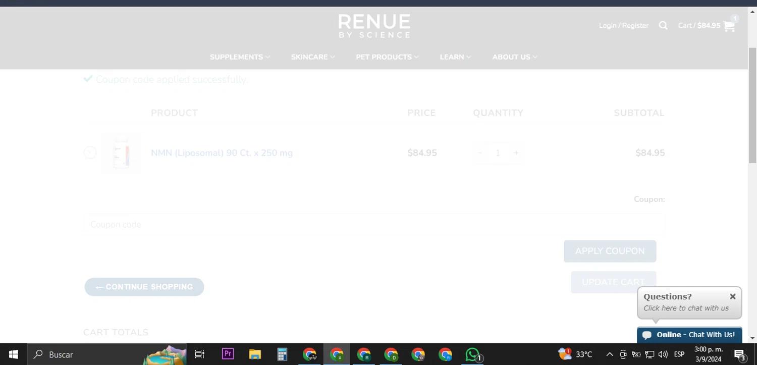 how to use Renue By Science coupons