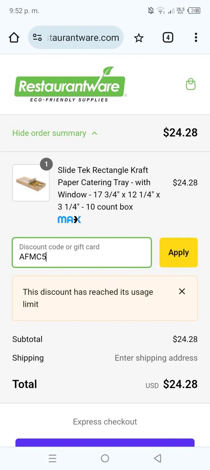 how to use Restaurantware coupons