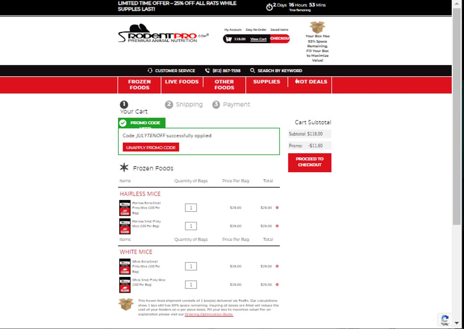 where to use RodentPro.com promo code box