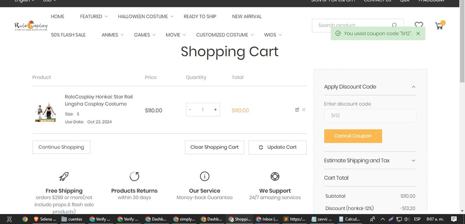 where to use Cosplay Shop promo code box