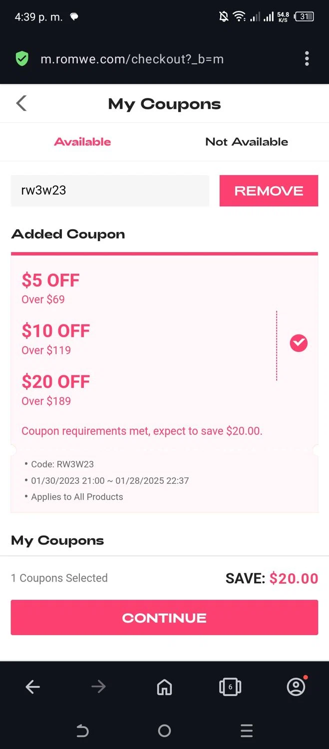 how to use Romwe coupons